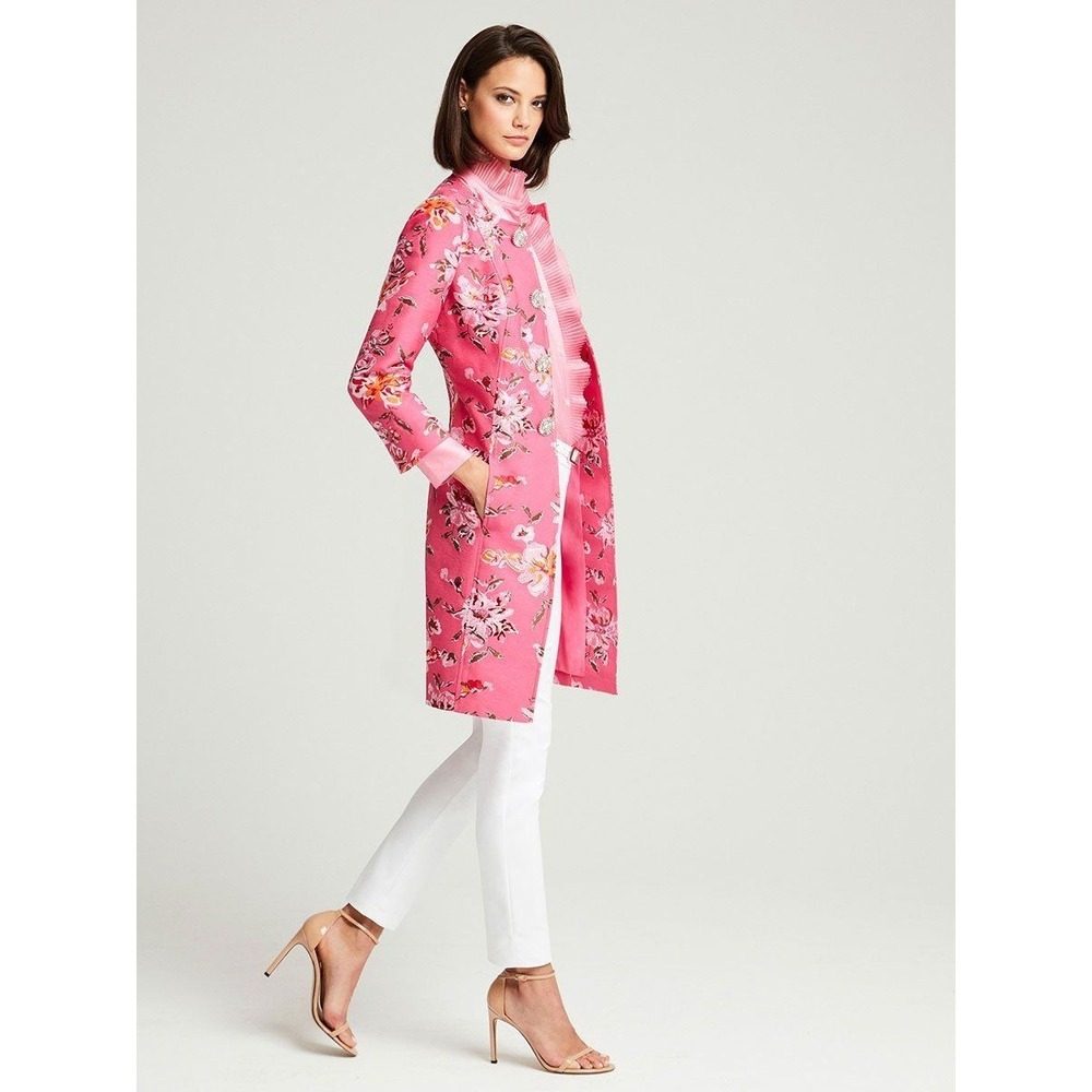 Carlisle Collection Jacket Floral Jacquard Longline‎